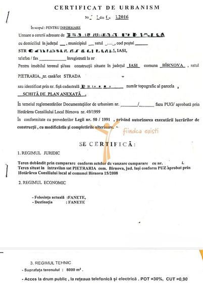 Teren de 8000 mp, în Bârnova
