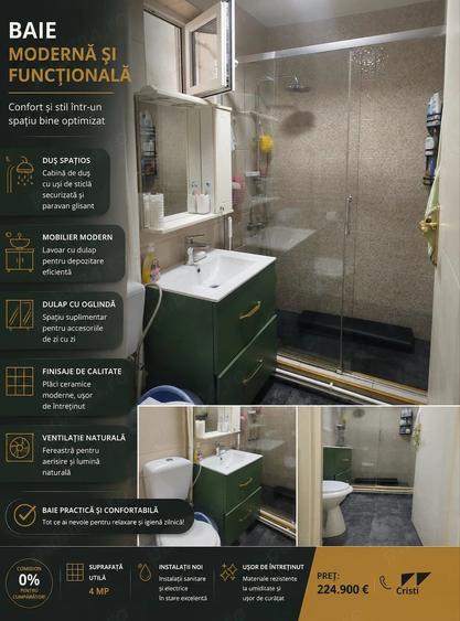 Apartament cu 2 camere decomandat în Tomești