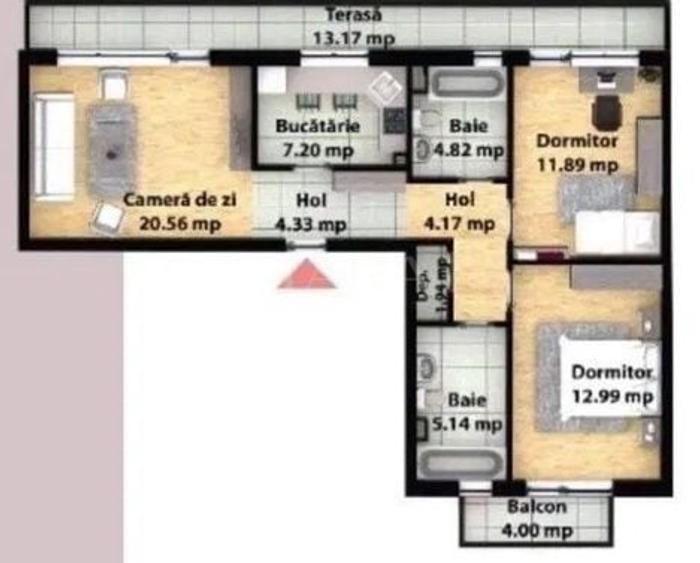 Apartament cu 3 camere de vânzare în Floresti - 8