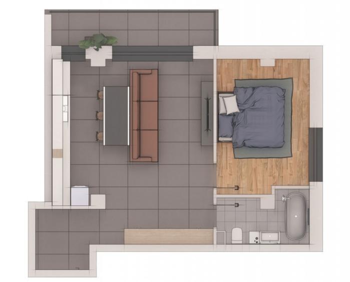 Apartament cu 2 camere semidecomandat în Florești — fotografia 3