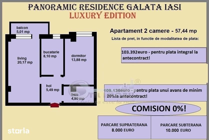 Apartament cu 2 camere decomandat în Galata