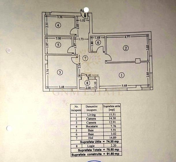 Apartament cu 3 camere decomandat, mobilat în 1 Mai