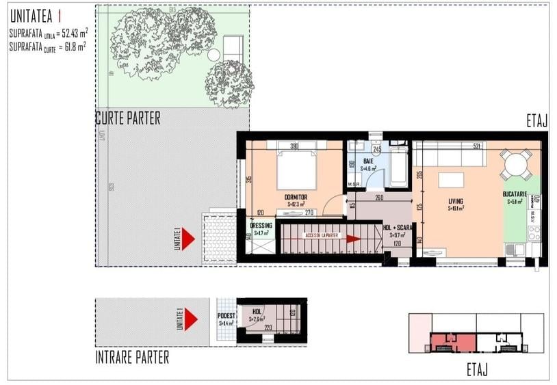 Apartament cu 2 camere în Bragadiru