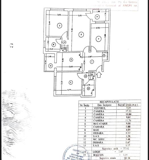 Apartament cu 4 camere semidecomandat, mobilat în Apărătorii Patriei