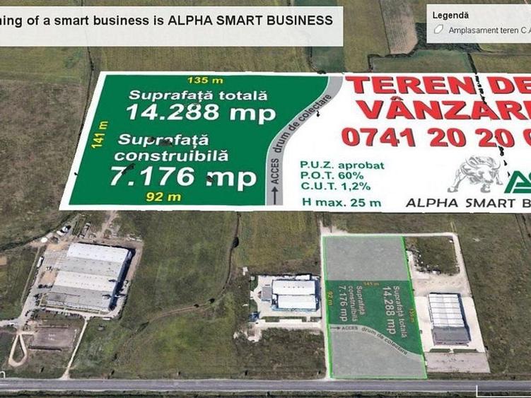 Teren Construcții intravilan de 14288 mp, în Aradului