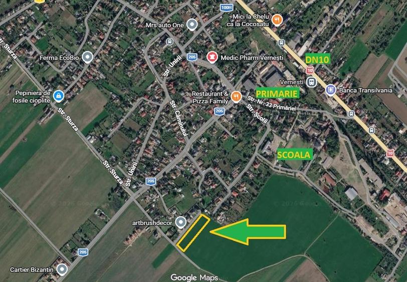 Teren Construcții intravilan de 400 mp, în Vernești