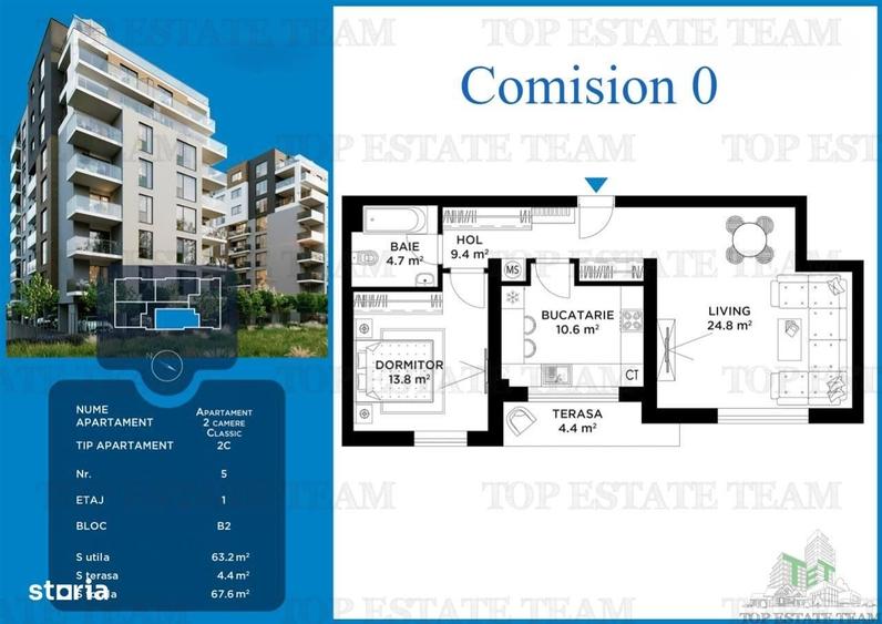 Apartament cu 2 camere în Bucureștii Noi — fotografia 3