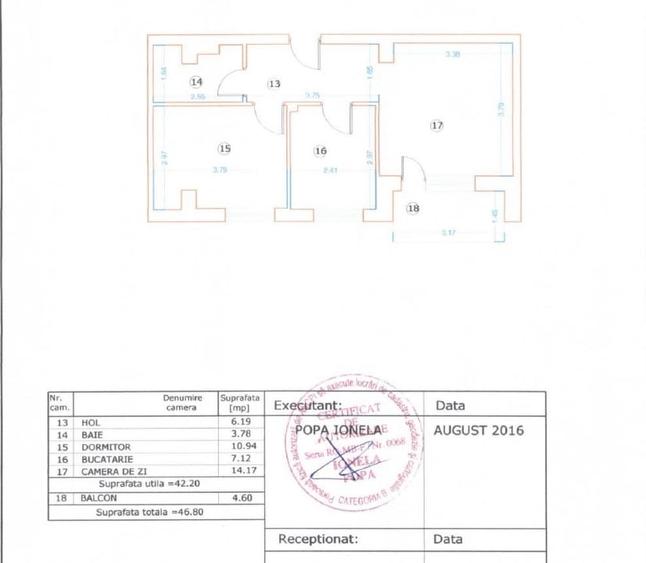Apartament cu 2 camere decomandat, mobilat în Titan
