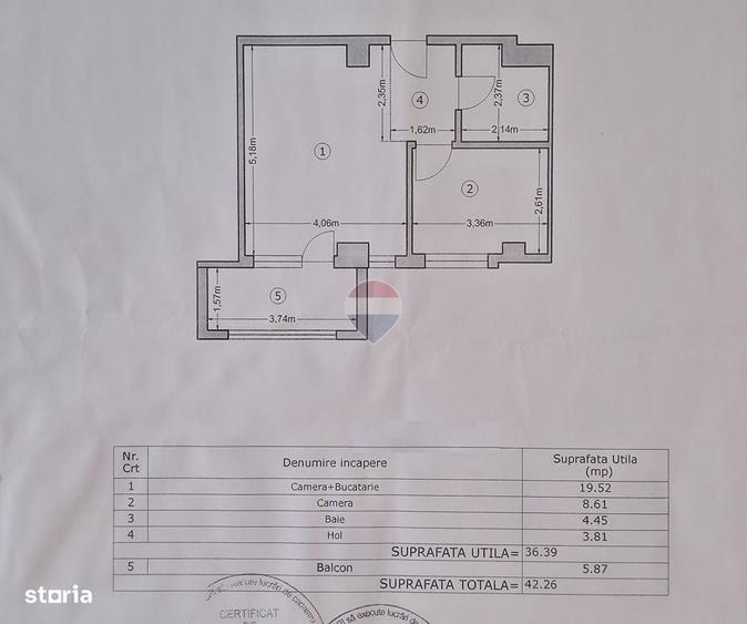 Apartament cu 2 camere în Roșu