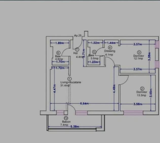 Apartament cu 3 camere decomandat, mobilat în Central
