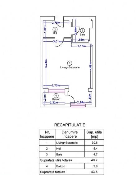 Inchiriez studio complex Ivory Pipera, Nr 1 - Rond OMW - Direct Proprietar, 44mp utili - 6