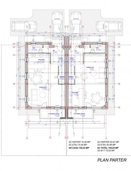 Duplex cu 4 camere cu Canalizare în Popești