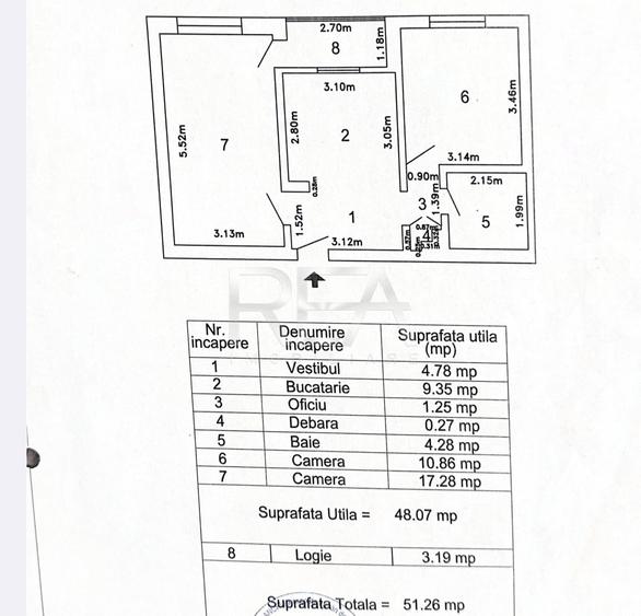 Apartament cu 2 camere decomandat, mobilat în Gorjului