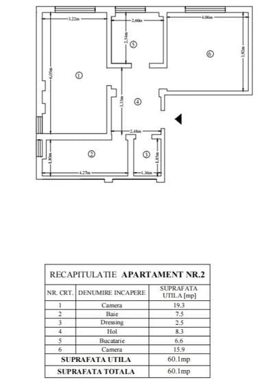 Apartament cu 2 camere decomandat în Bucium
