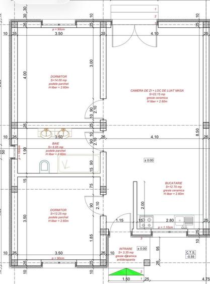 Duplex cu 3 camere cu Canalizare în Moșnița Nouă