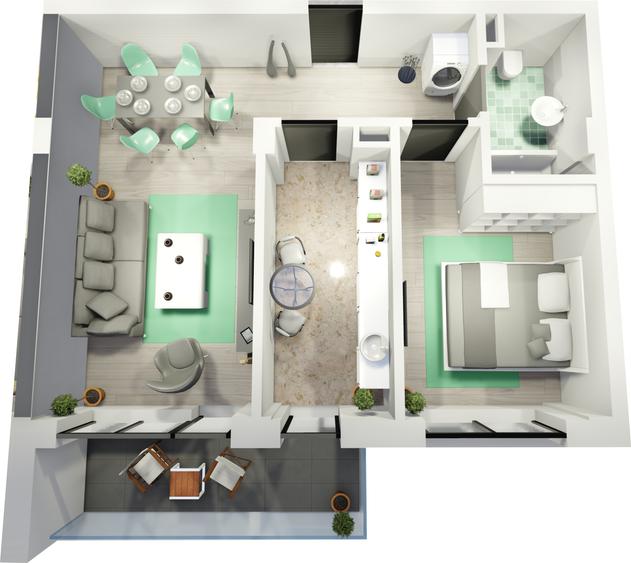 Apartament cu 2 camere decomandat în Tomis Nord