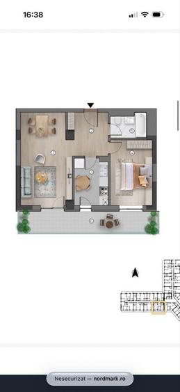 Apartament cu 2 camere decomandat în Exterior Vest