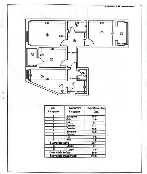 Apartament cu 3 camere decomandat, mobilat în Central
