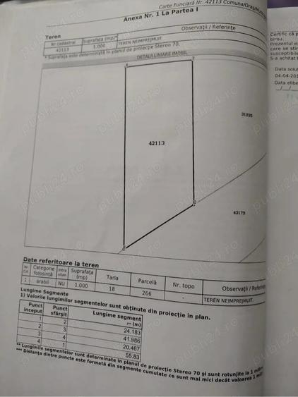 Teren de 1000 mp, în Central