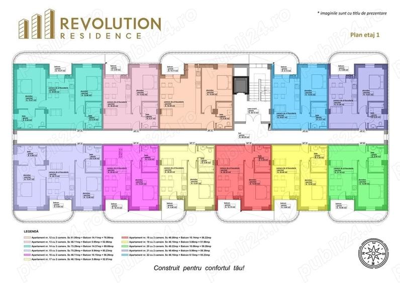 Apartament cu 2 camere decomandat în Central