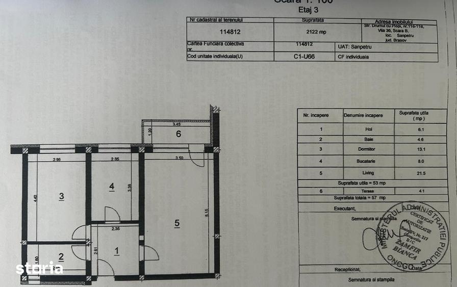 Apartament cu 2 camere decomandat în Sânpetru