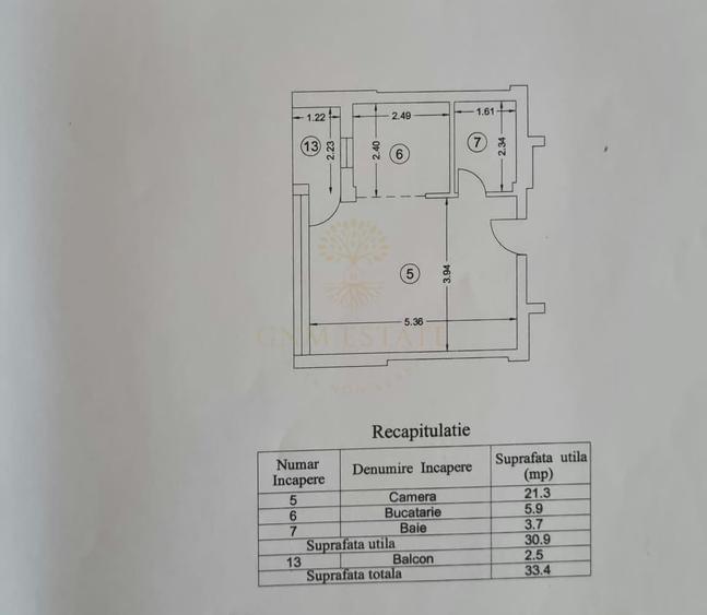 Garsonieră semidecomandată, mobilată în Gorjului
