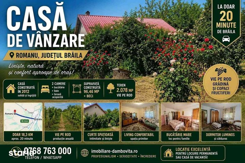 Casă cu 3 camere cu Teren 2078 Mp în Romanu
