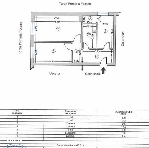 Apartament cu 2 camere decomandat în Central