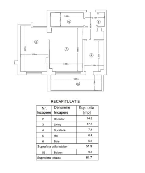 Apartament cu 3 camere în Șorogari