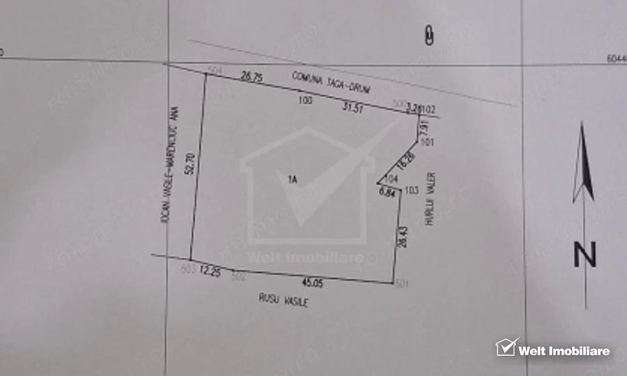 Teren de 2976 mp, în Țaga