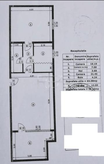 Apartament cu 3 camere semidecomandat în Unirii