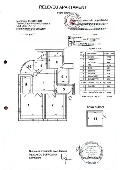 Apartament cu 3 camere în Cișmigiu