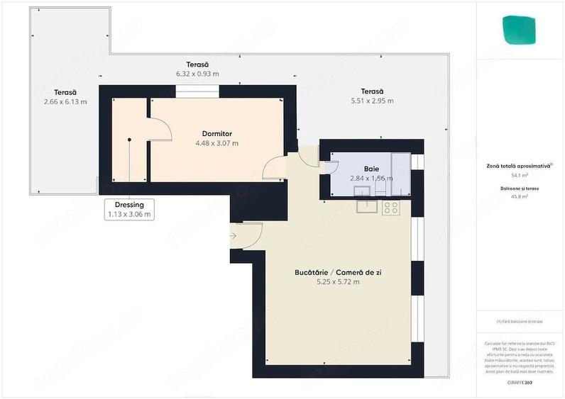 Apartament cu 2 camere în Dumbrăvița