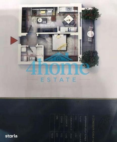 Apartament cu 2 camere semidecomandat în Ozana