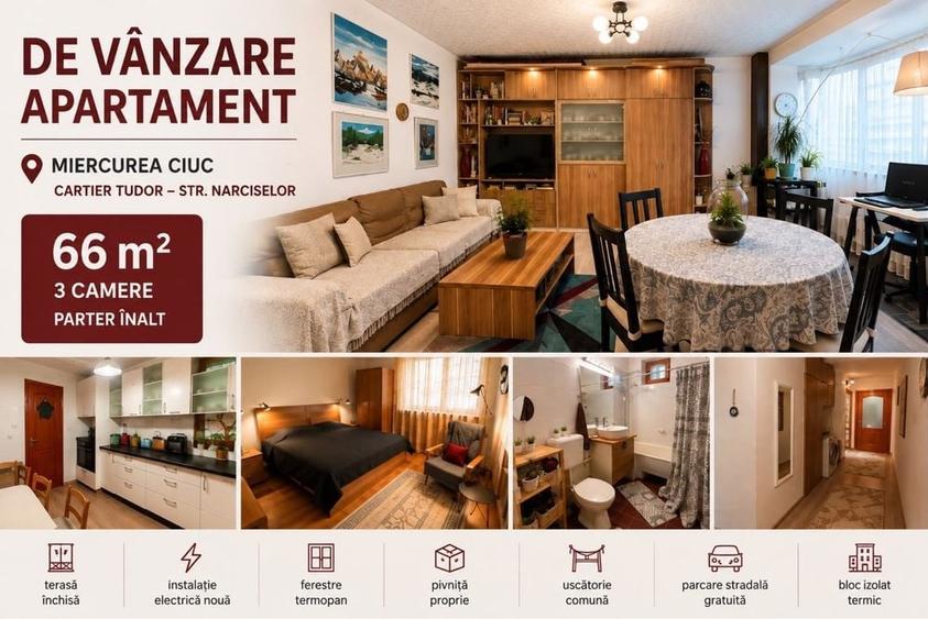 Apartament cu 3 camere în Central