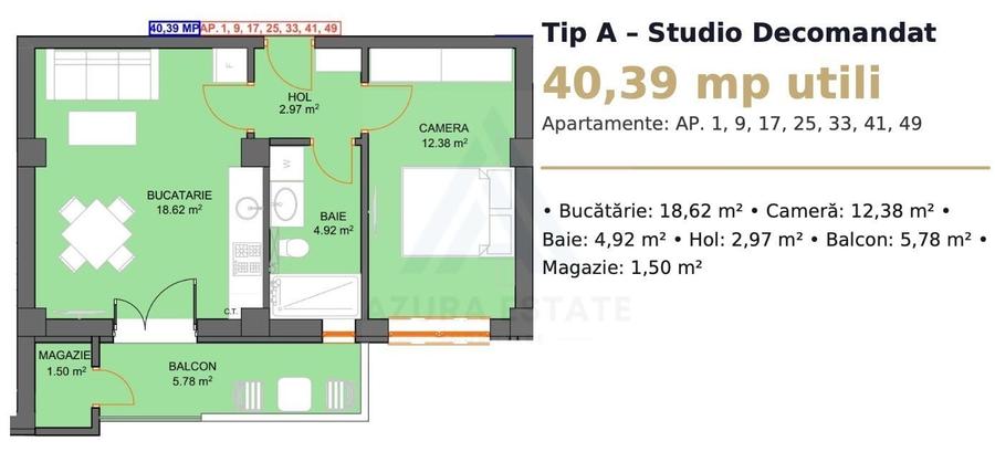 Apartament cu 2 camere decomandat în Șelimbăr