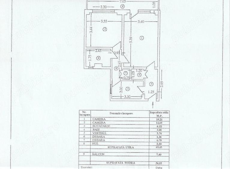 Apartament cu 2 camere decomandat în Lujerului