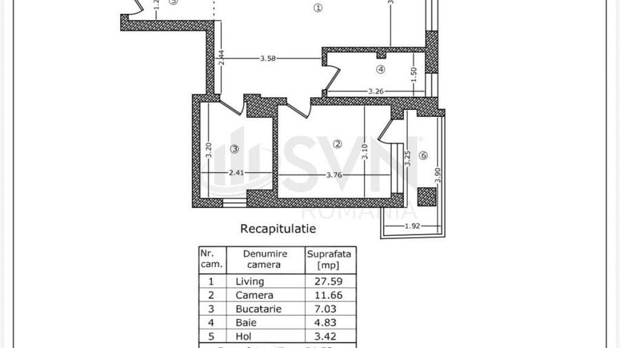 Apartament cu 2 camere decomandat în Domenii