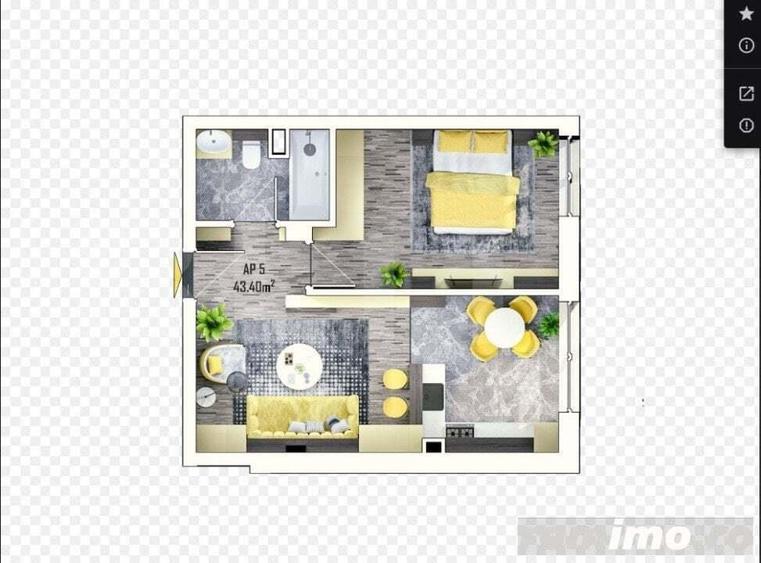 Apartament cu 2 camere semidecomandat în Apahida