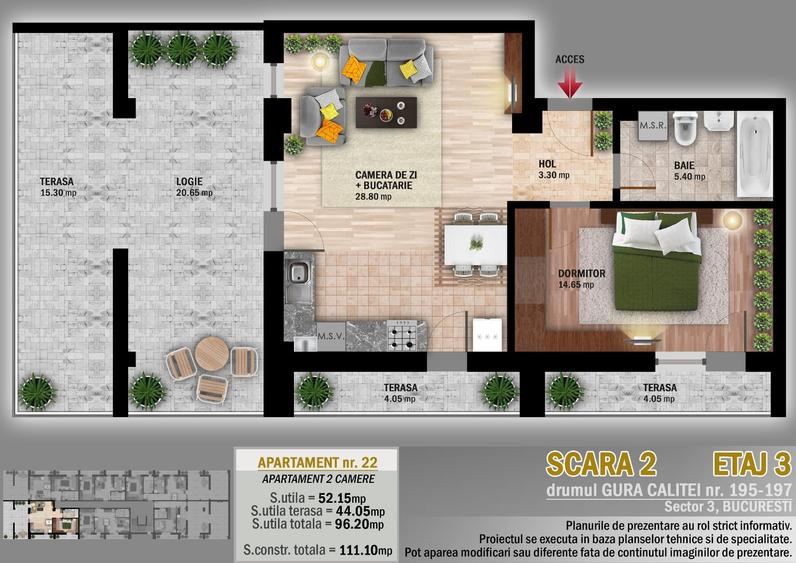 Apartament cu 2 camere decomandat în Theodor Pallady — fotografia 1