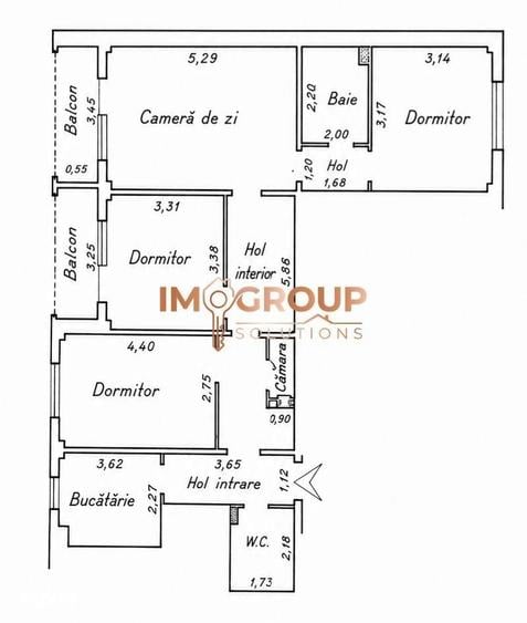 Apartament cu 4 camere în Mircea cel Bătrân