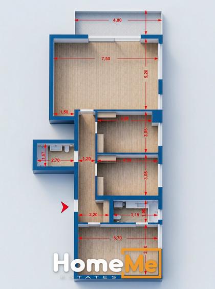 Apartament cu 4 camere decomandat în Barbu Văcărescu
