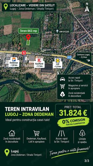 Teren de 663 mp, în Central