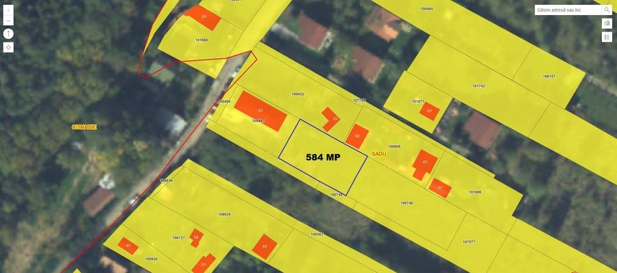 Teren Construcții intravilan de 584 mp, în Sadu