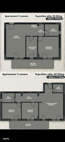 Apartament cu 2 camere decomandat în Cornitoiu