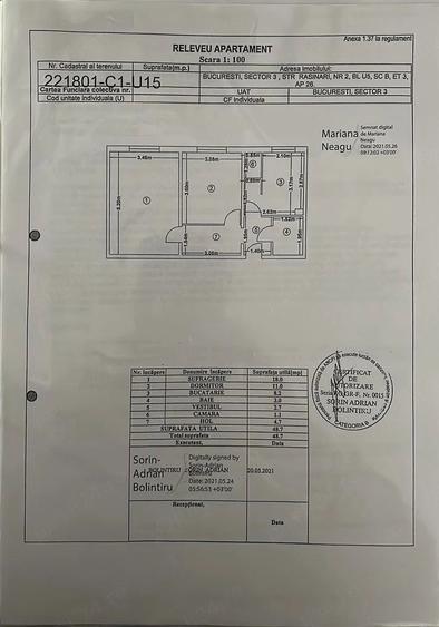 Apartament cu 2 camere decomandat în Titan