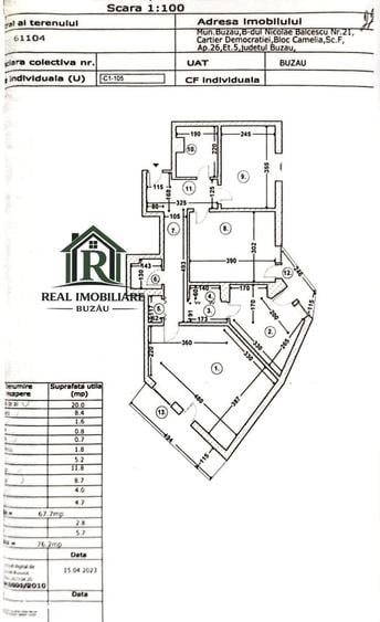 Apartament cu 3 camere decomandat în Bălcescu