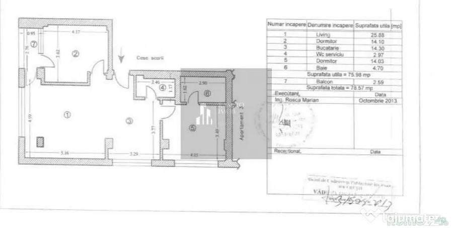 Apartament cu 3 camere semidecomandat în Măgurele