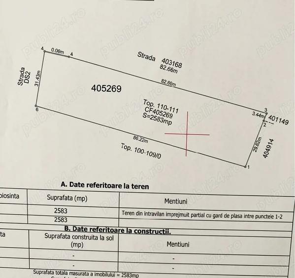 Teren de 2583 mp, în Comeat