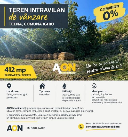 Teren Construcții intravilan de 412 mp, în Ighiu